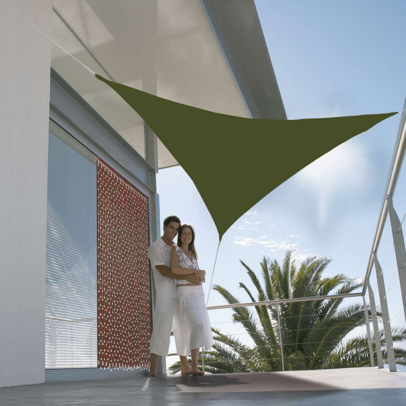 Voile : triangulaire, kaki, 3x3m