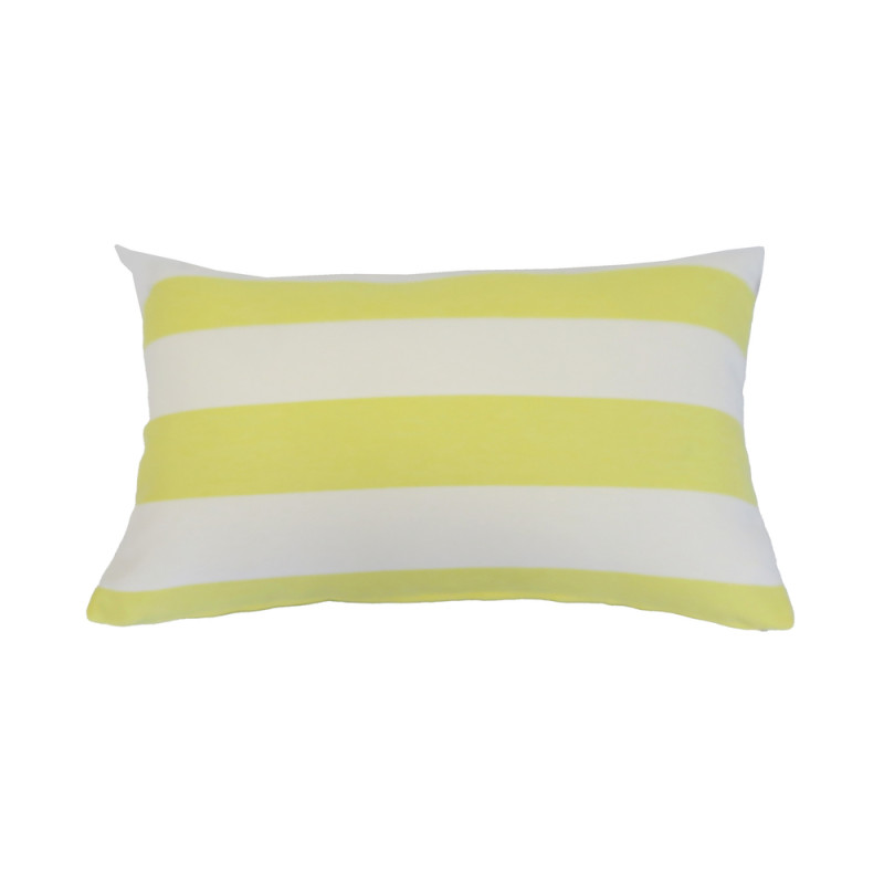 Coussin déco déhoussable Nojo rayé jaune - 50x30cm