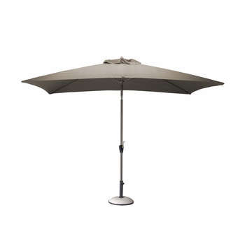 Parasol en toile taupe avec manivelle - 300x200 cm
