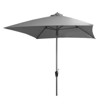 Parasol en toile grise avec manivelle - 250x250 cm