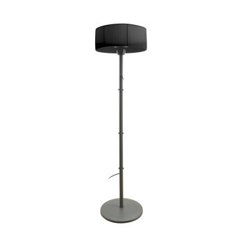 Chauffage d'extérieur sur pied en aluminium noir -