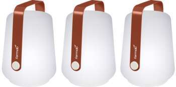 Lampe nomade Balad en plastique ocre rouge H. 13,5
