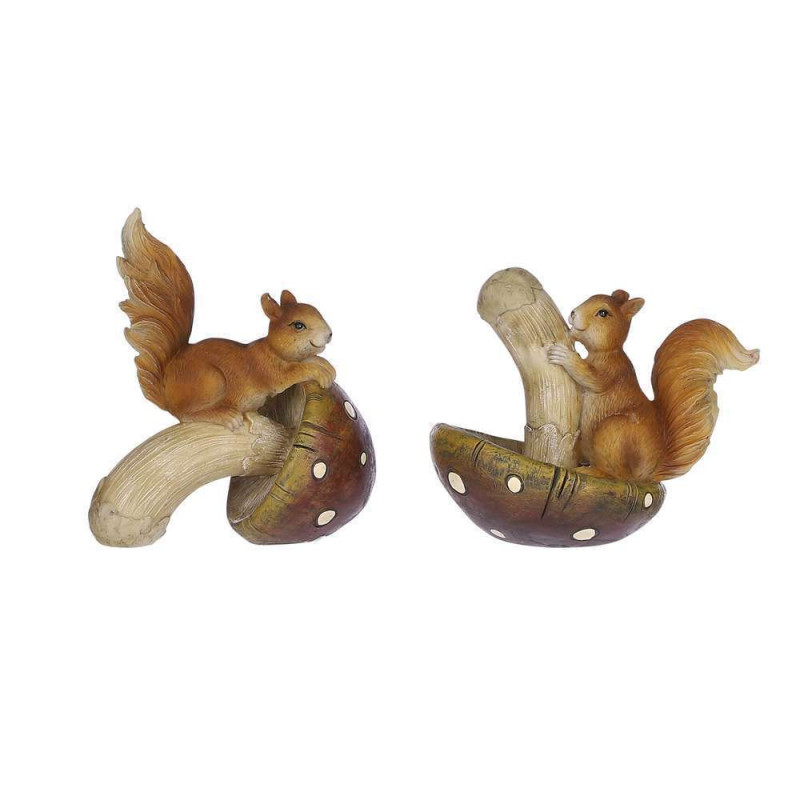 Ecureuil sur champignon - L. 11,5xl. 8xH. 11,5cm -