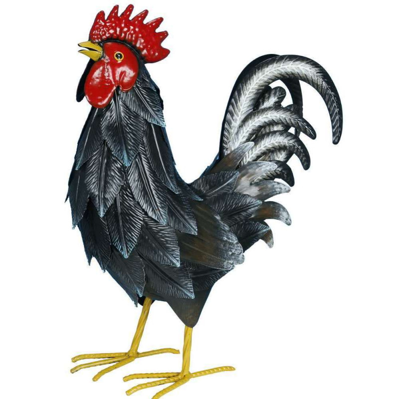 Statue de jardin : Coq Noir