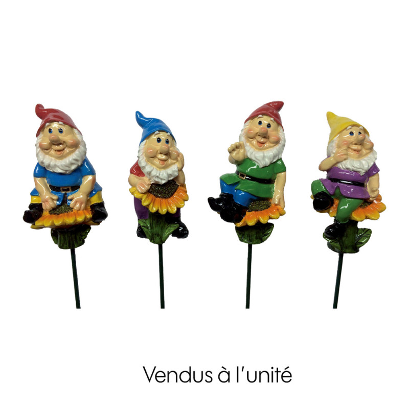 Décoration à piquer : nain de jardin - H. 36cm