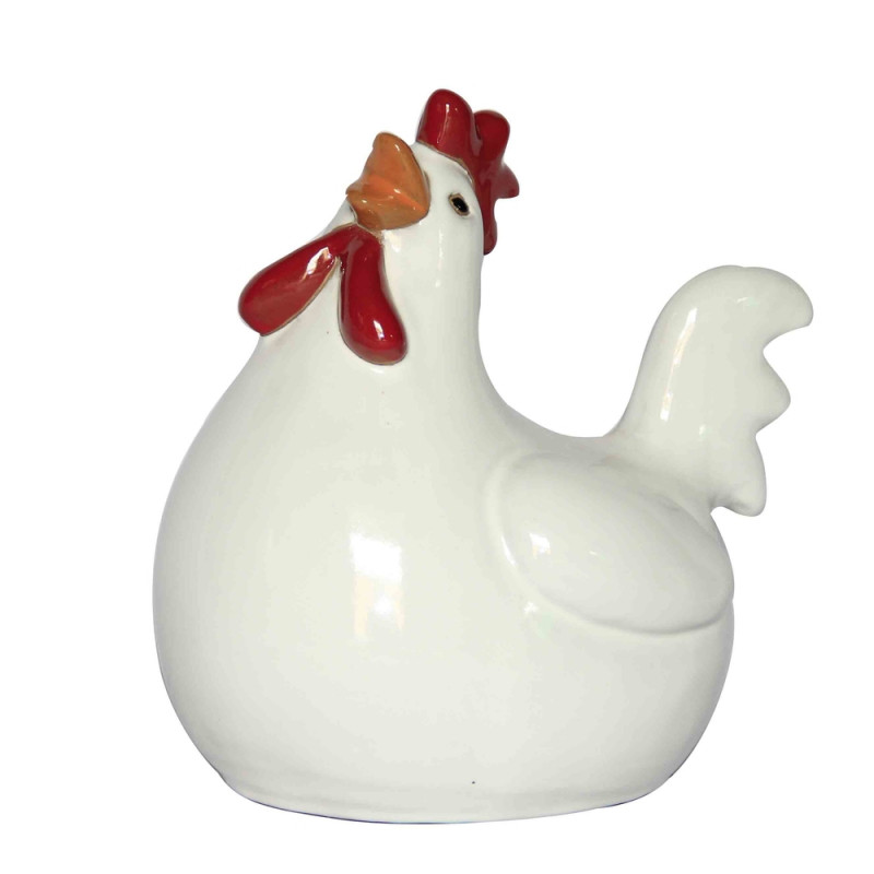 Statue de poule, en céramique - H. 28cm