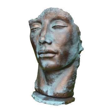 Visage homme bronze : h.115cm