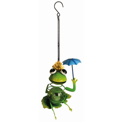 Suspension solaire Frog Hang en métal vert - 7x16x