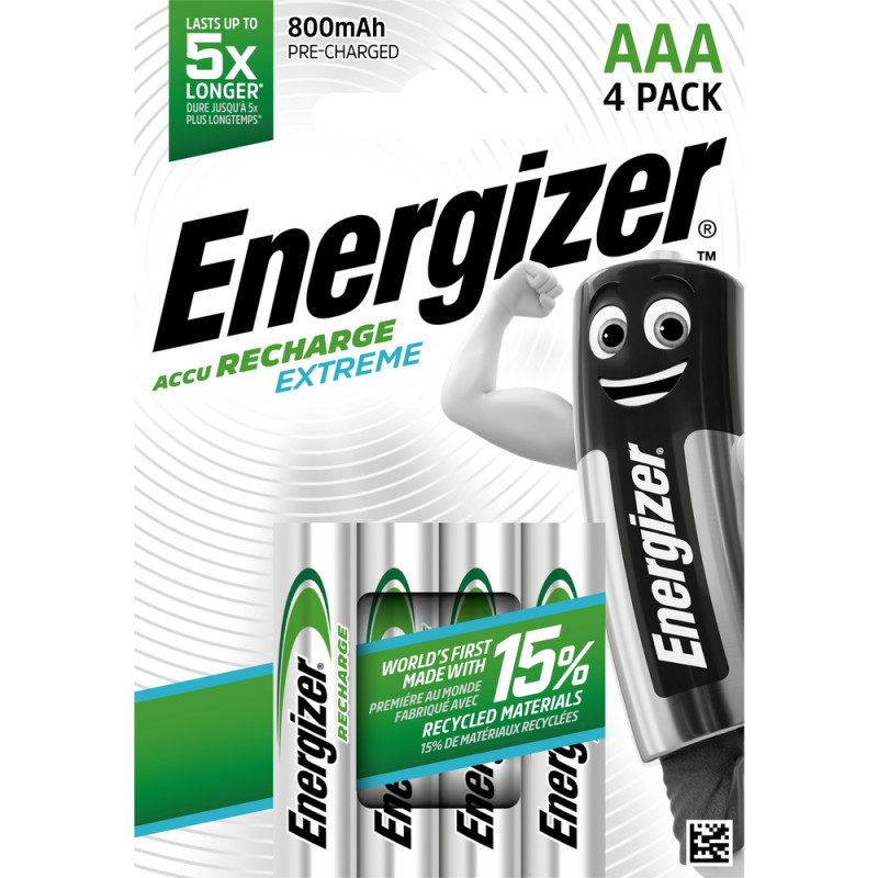Pack de 4 piles rechargeables AAA/HR03 Energizer E