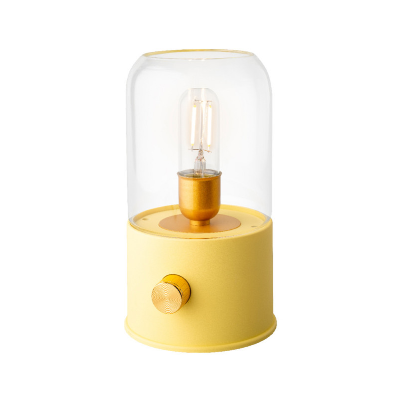 Lampe tempete rechargeable coloris jaune