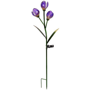 Pique crocus solaire : ver./métal, h.89, 5 cm