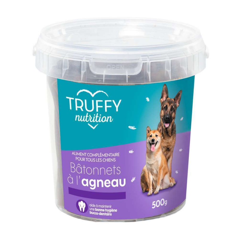 Bâtonnets à l'agneau pour chien Truffy nutrition -