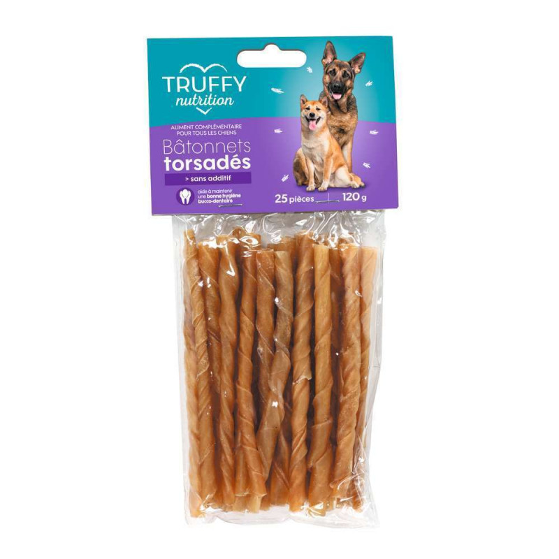 Bâtonnets torsadés pour chien X25 pièces 120g