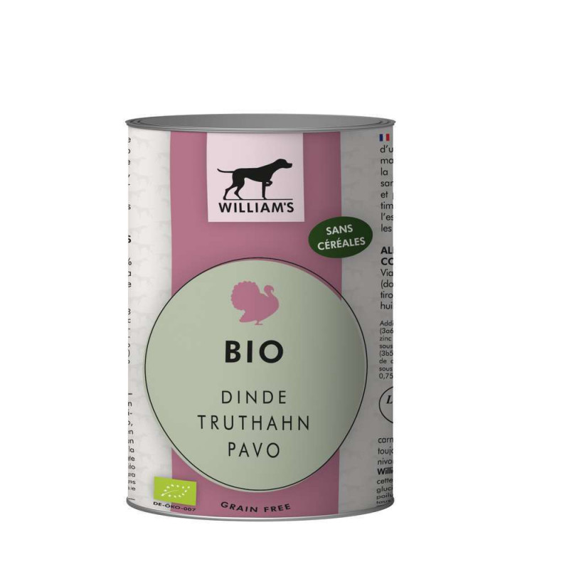 Terrine pour chien à la dinde aliment humide sans