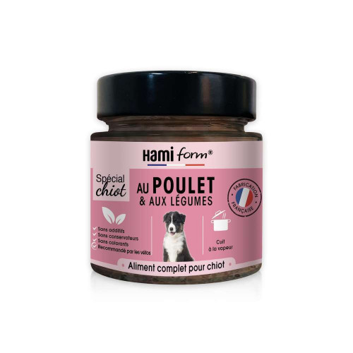 Menu cuisiné pour chiot au poulet et aux légumes 2