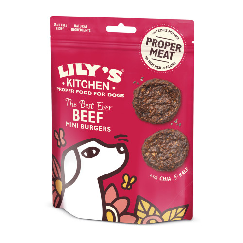 Friandises Lily's Kitchen mini burgers au boeuf po