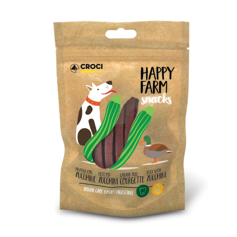 Friandises Happy Farm pour chien - canard et courg