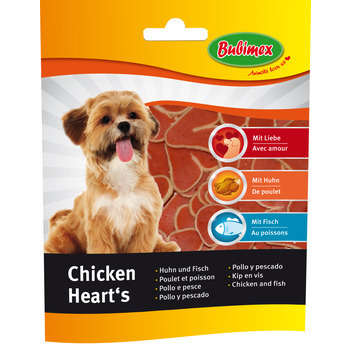 Friandise C½ur pour chien : poulet/poisson