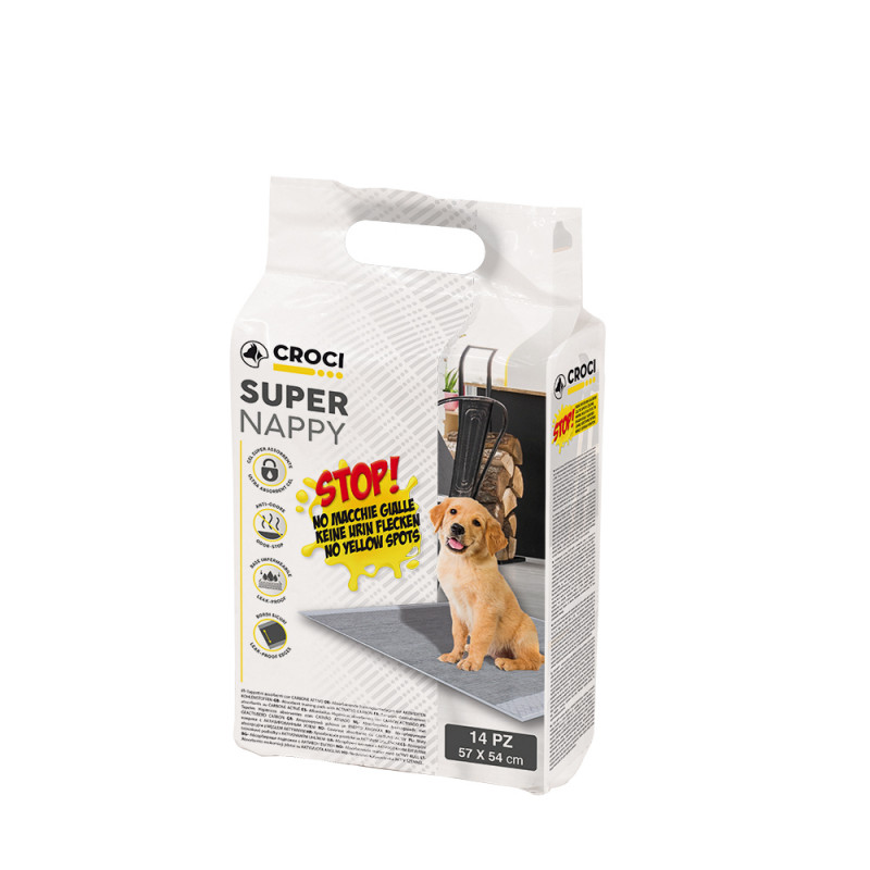 Tapis hygiénique super nappy pour chien 57x54 14 p