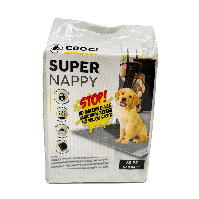 Tapis hygiénique super nappy pour chien 57x54 30 p