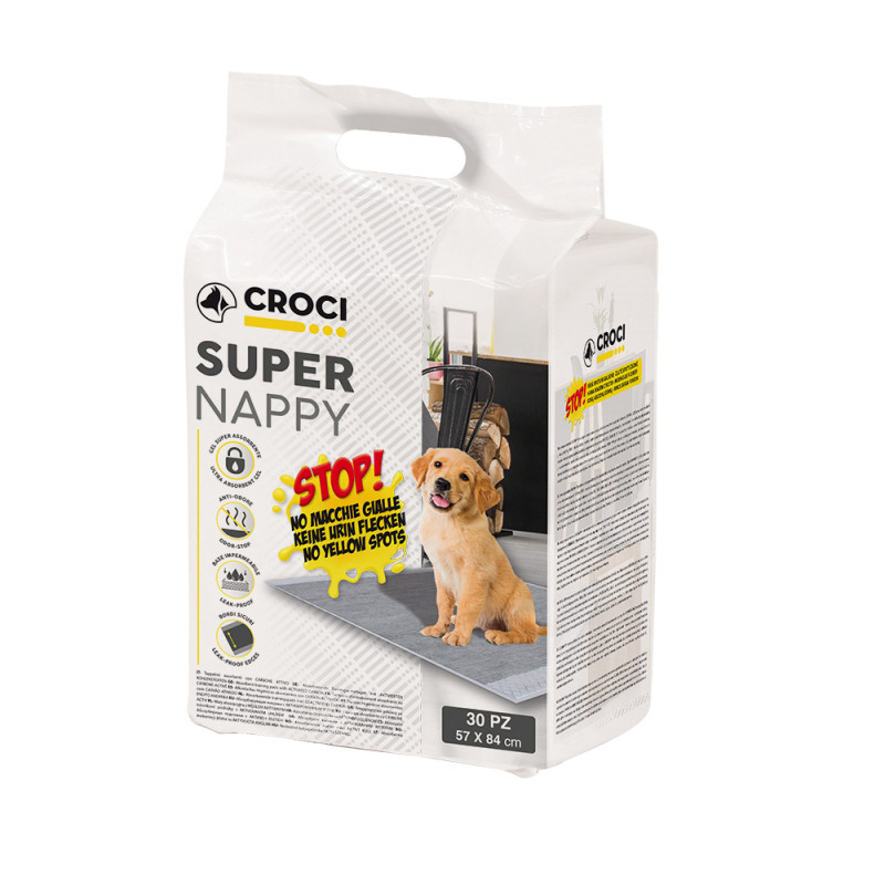 Tapis hygiénique super nappy pour chien 84x57 30 p