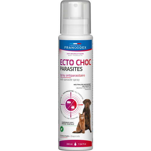 Spray antiparasitaire pour chien et chat Ecto choc