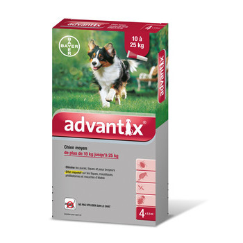 Pipette antiparasitaire chien moyen advantix x4
