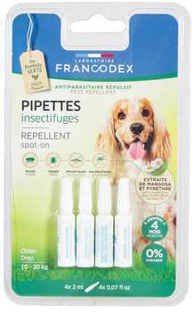 Pipettes antiparasitaires (x4), pour chien