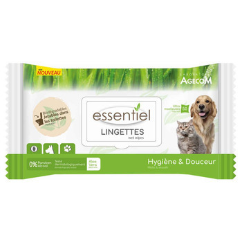 Lingettes Aloe Vera 0% Paraben pour Chien et Chat