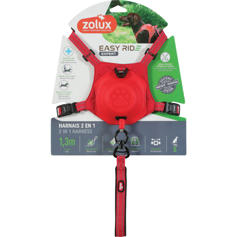 Harnais Easyride pour chien, coloris rouge - taill