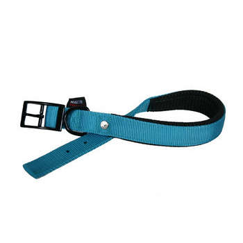 Collier chien : nylon, turquoise, 1,6x35cm