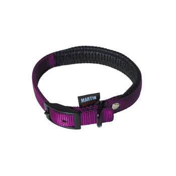 Collier chien : nylon, mauve, 2x45cm