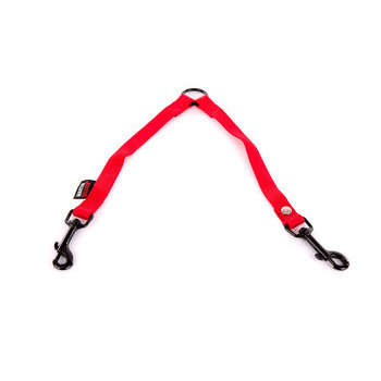 Accouple laisse chiens : nylon, L.50cm, rouge