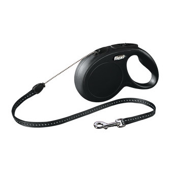 Laisse Flexi S pour chien, noir - Cordon 8m