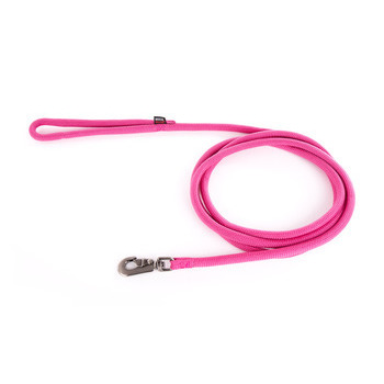 Longe pour chien, en nylon: rond uni rose L. 3 m