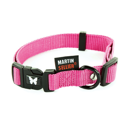 Collier réglable pour chien, coloris rose : 25-45/