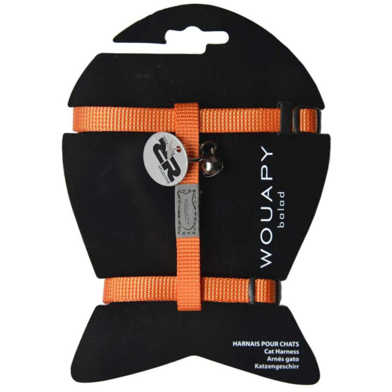 Harnais basic line orange pour chat