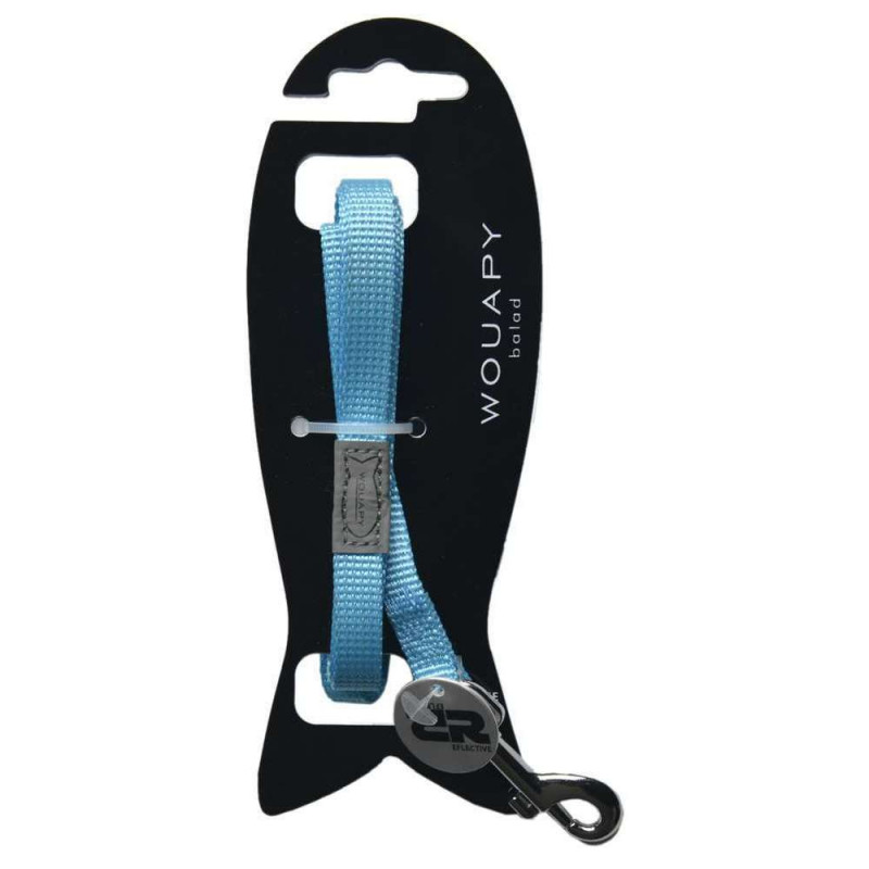 Laisse chat basic line 1,20 m coloris bleu pour ch