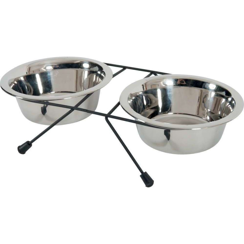 Support + 2 Bols Inox 350 ml