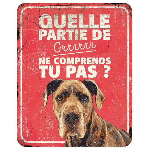 Panneau d'avertissement danish dog fr. 25x20x0,3cm