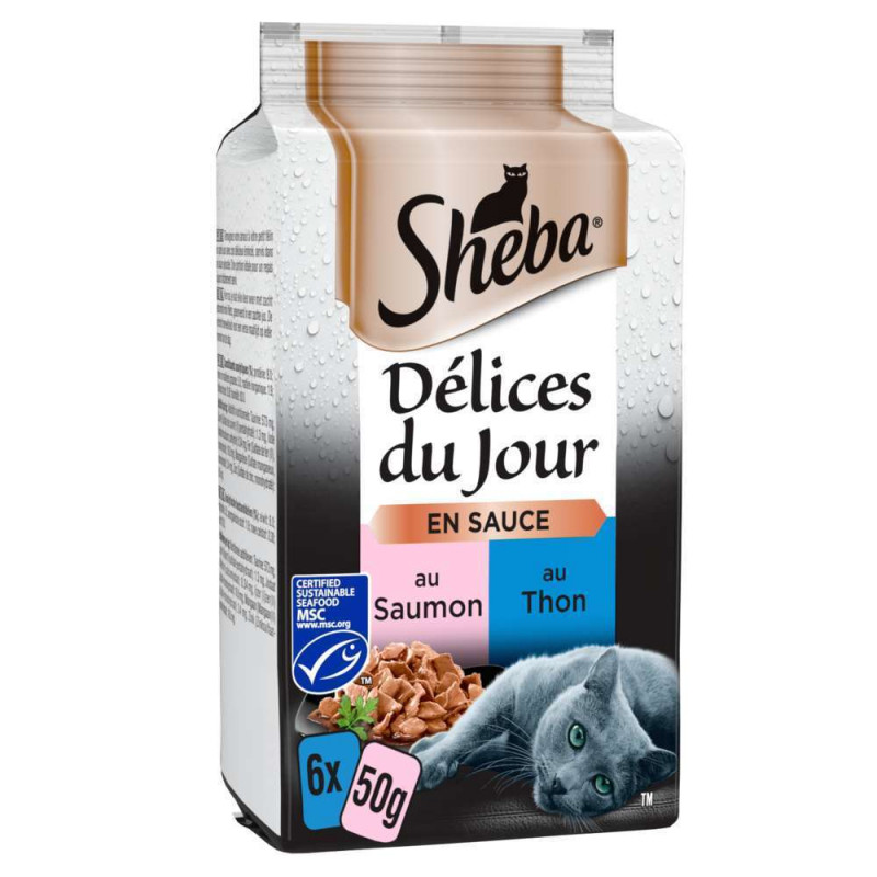 Délices du Jour saumon & thon MSC - Sauce 6x50g po