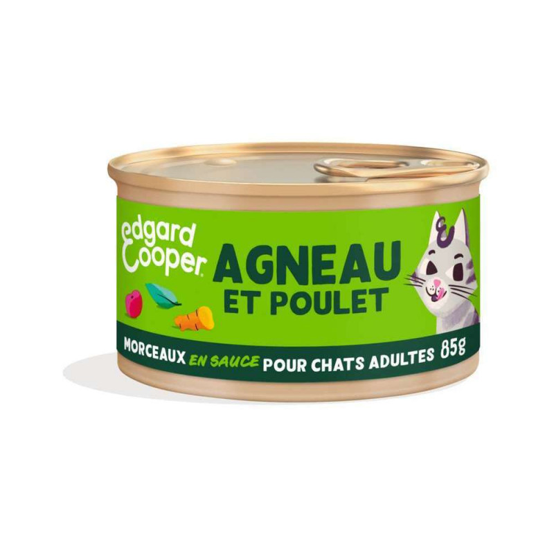 Morceaux en sauce au poulet et agneau pour chats a