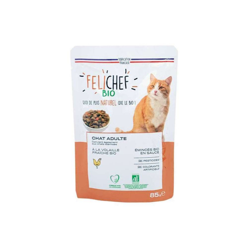 Felichef - emincés bio volaille & légumes pour cha