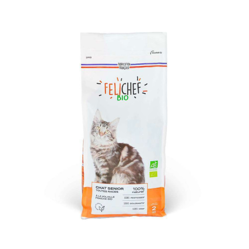 Croquettes à la volaille Bio pour chat sénior