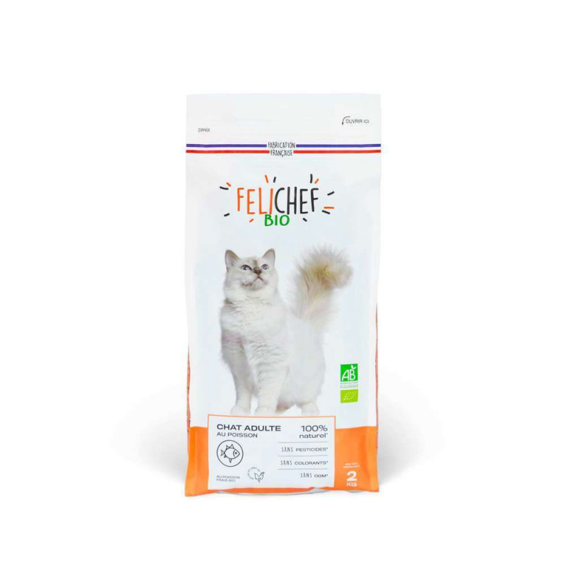 Croquettes au poisson Bio pour chat adulte