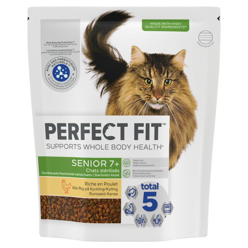 Croquettes Senior 7+ au poulet pour chat stérilisé