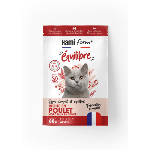 Repas complet Équilibre au poulet, pour chat adult
