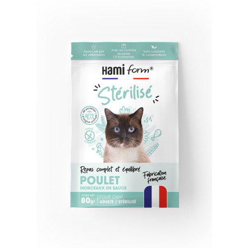 Repas complet au poulet, pour chat adulte stérilis