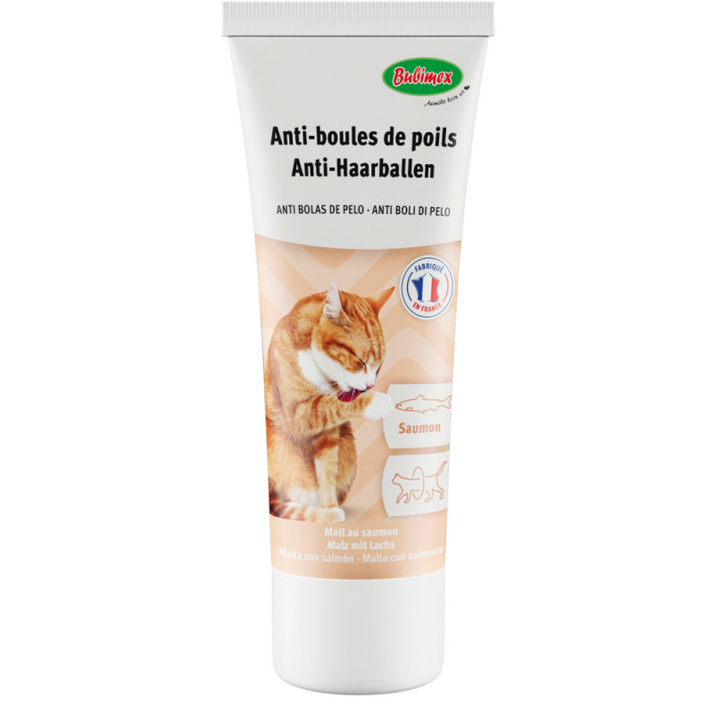 Malt pour chat au saumon, pâte anti-boules de poil
