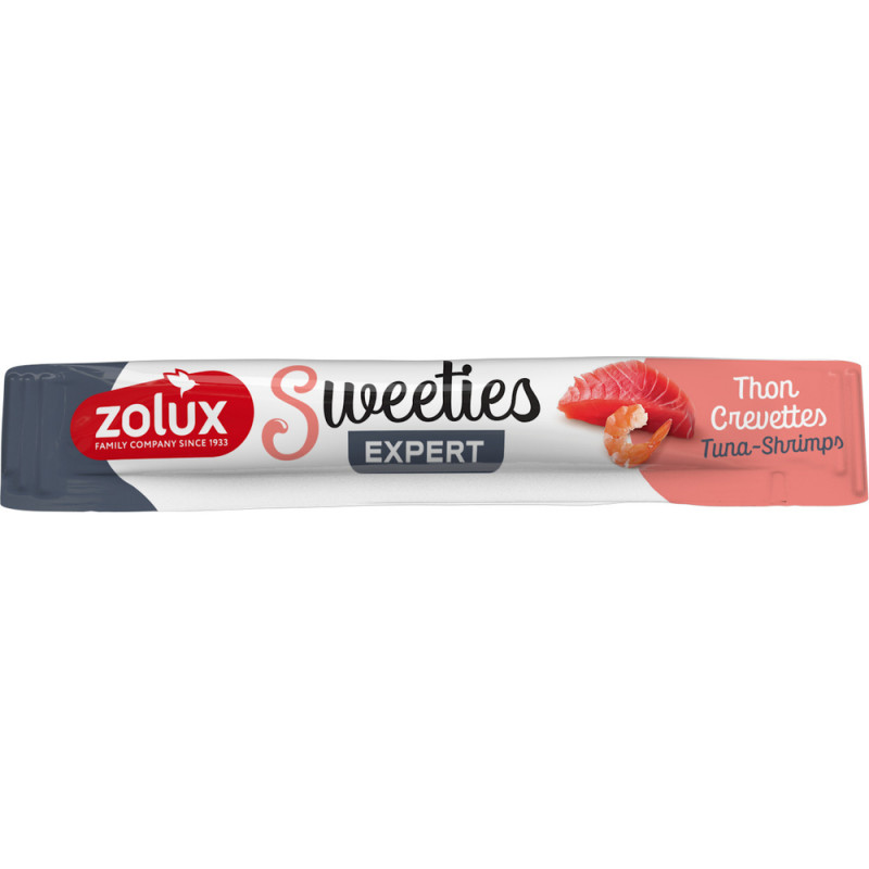 Stick crème, friandise thon/crevettes pour chat